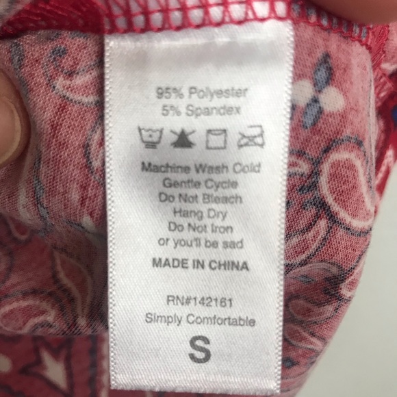 LuLaRoe tank. Size Small. Bandana print. - Picture 4 of 8